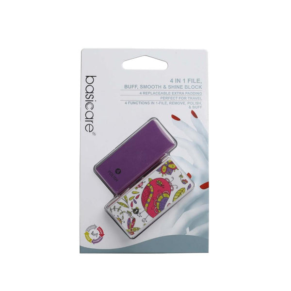 Basicare 4-in-1 Nail File, Smoothing, Polishing, and Cleaning Tool