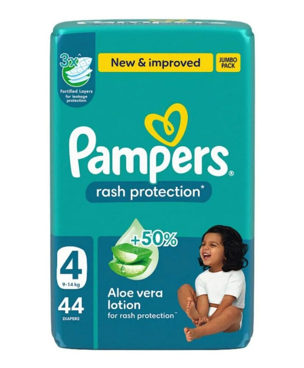 Pampers Diapers Taped Rash Protection Jumbo Pack Size 4 44 Count