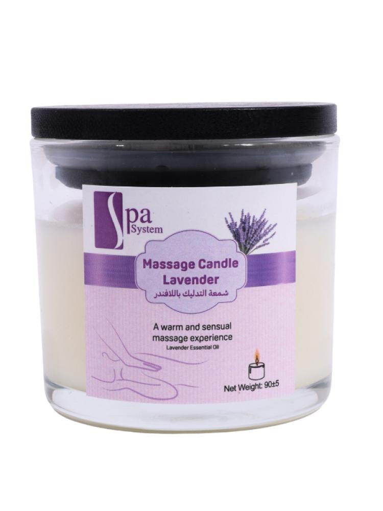 Spa System Lavender Massage Candle - Essential Oil, 90g