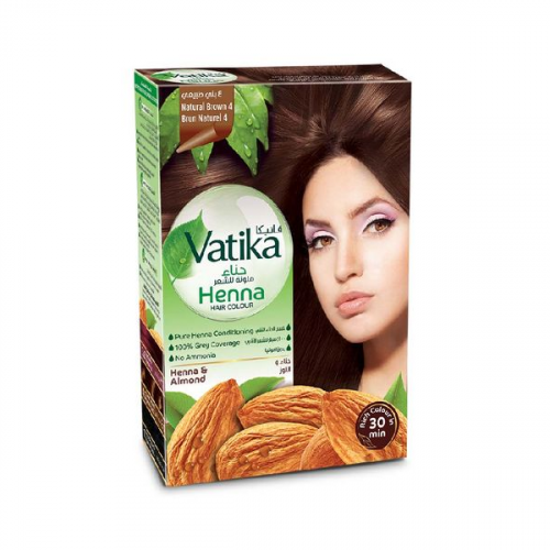 Vatika Henna Hair Color Natural Brown Ammonia-Free 60g