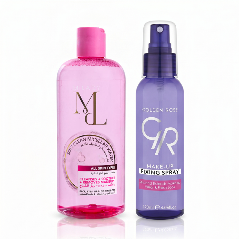 All Nighter Setting Spray & Micellar Water Set Golden Rose Mildie 120ml+400ml