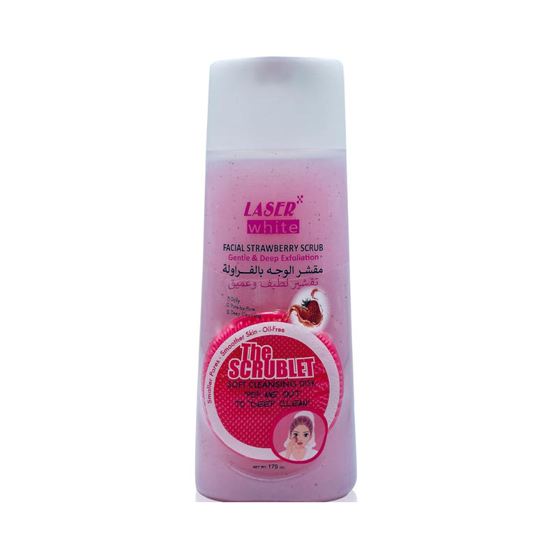 Laser White Strawberry Facial Scrub, Exfoliating, Dead Skin Removal, 175ml