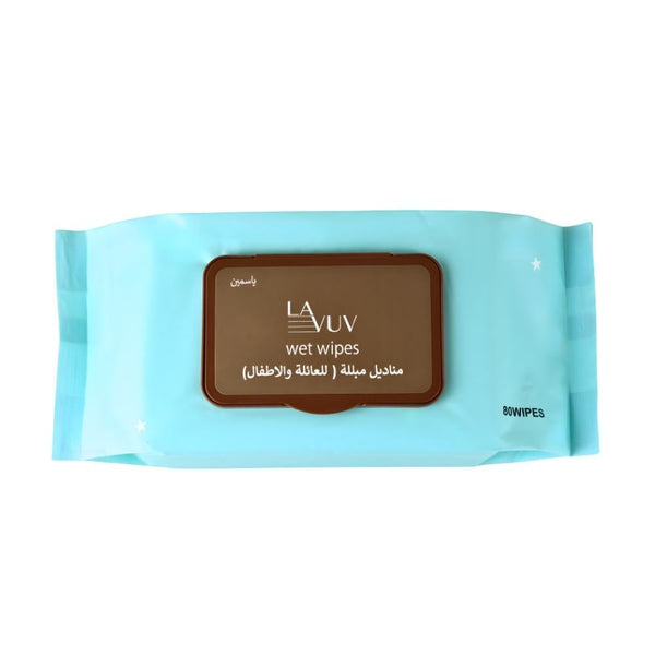 Lavuv Family and Baby Wet Wipes with Jasmine Scent, 80 Count