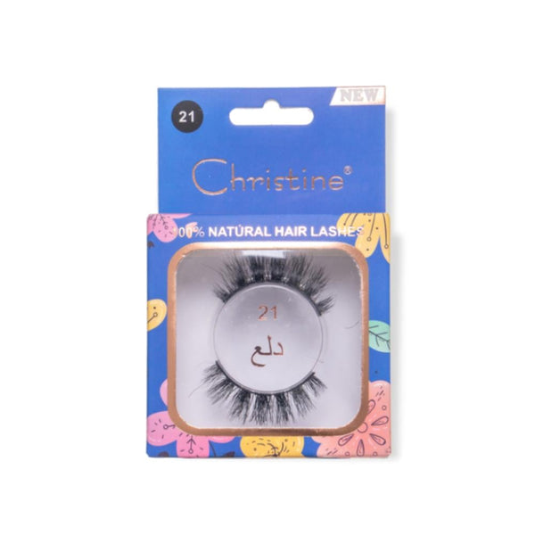 Natural Looking False Eyelashes Cotton Band Christine Number 21 1 Pair