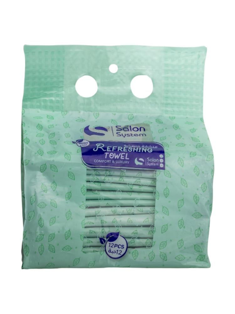 Salon System Refreshing Mint Towelettes - 12 Count