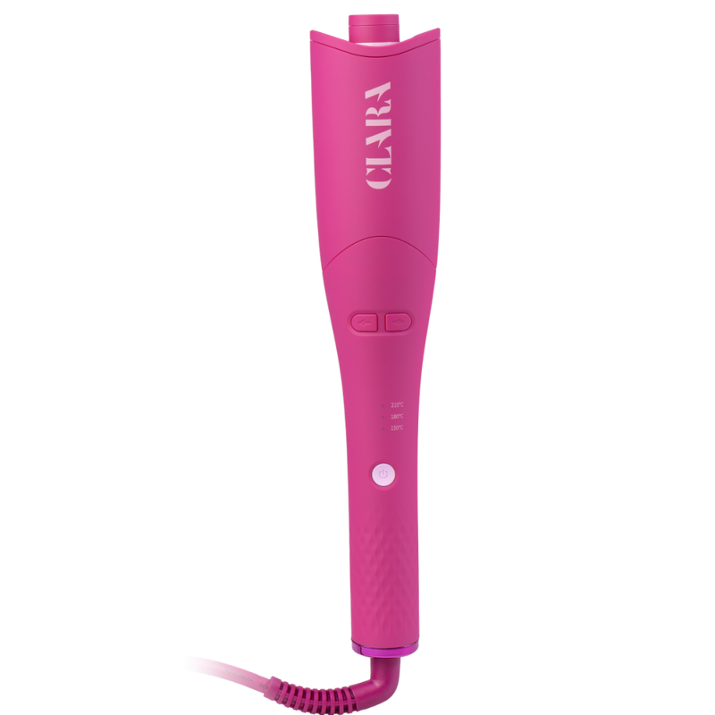 Auto Rotating Ceramic Hair Curler Beach Waves Styling Device Clara Pink