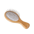 Hair System Travel Hairbrush - Wooden Handle, Metal Bristles