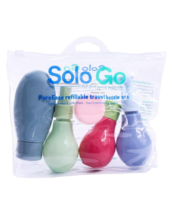 Solo Go Travel Empty Bottles Set - 5 Pieces with Bag