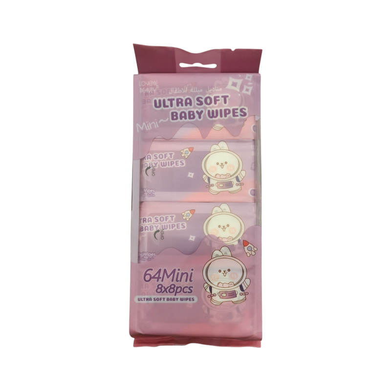 Mini Wet Wipes Gentle Cleansing Refreshing Travel Size Lavme Beauty 8 Pack
