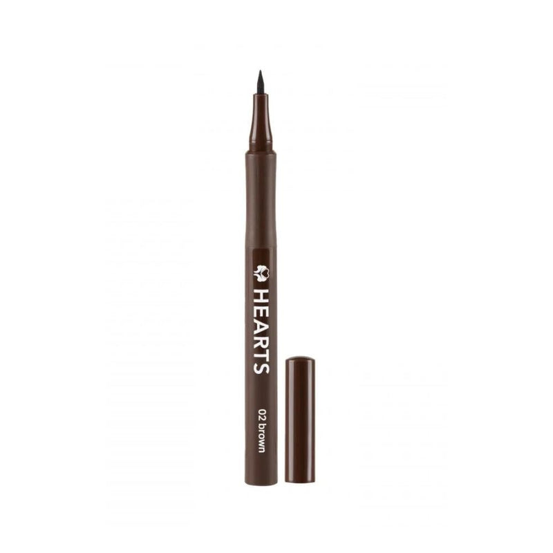 Eyebrow Pencil With Brush Liquid Precision Tip Dark Brown Hearts