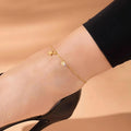 Gold Anklet Star Design 21k Gold Plated Fashion Jewellery Navarro