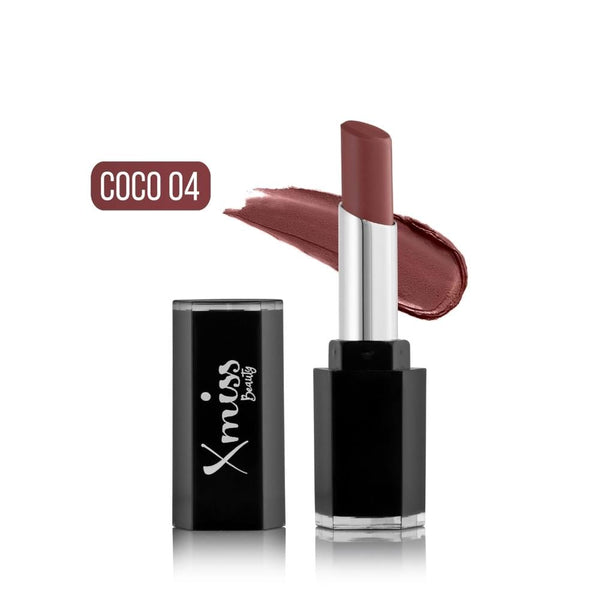X Miss Beauty Creamy Glossy Lipstick, 04 Coco, Highly Pigmented, Hydrating