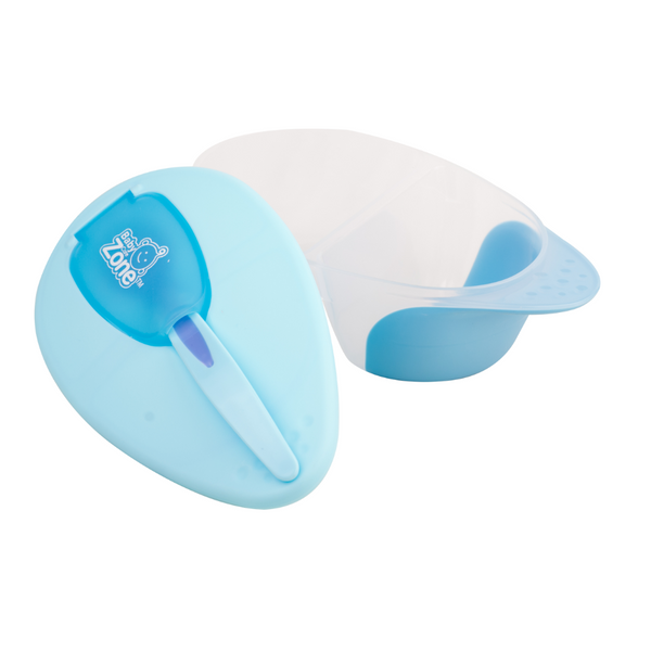 Baby Zone Feeding Bowl with Lid, Spoon, and Spoon Holder