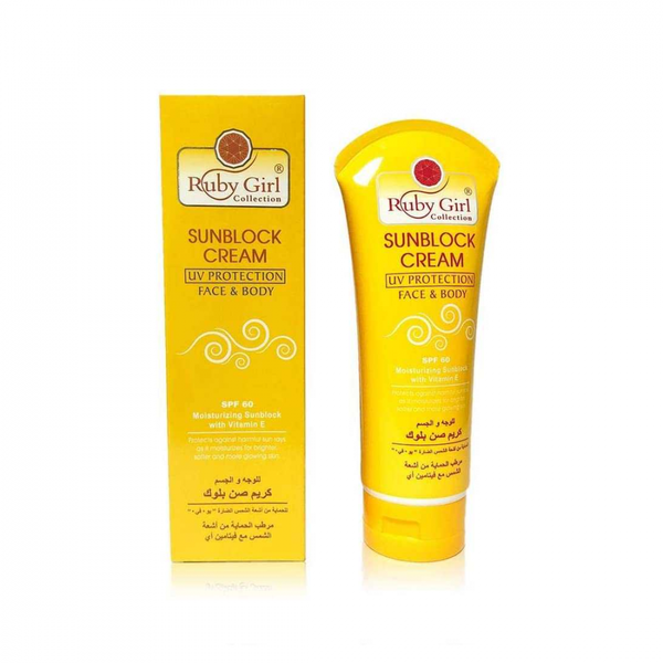 Ruby Girl Sunscreen Cream SPF 60 with Vitamin E Face and Body 170ml