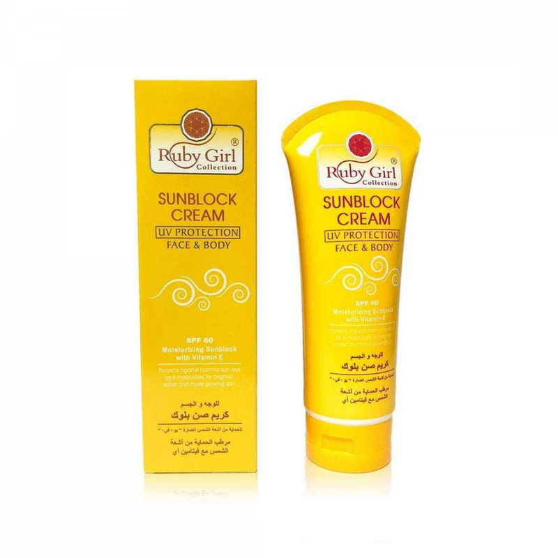 Ruby Girl Sunscreen Cream SPF 60 with Vitamin E Face and Body 170ml