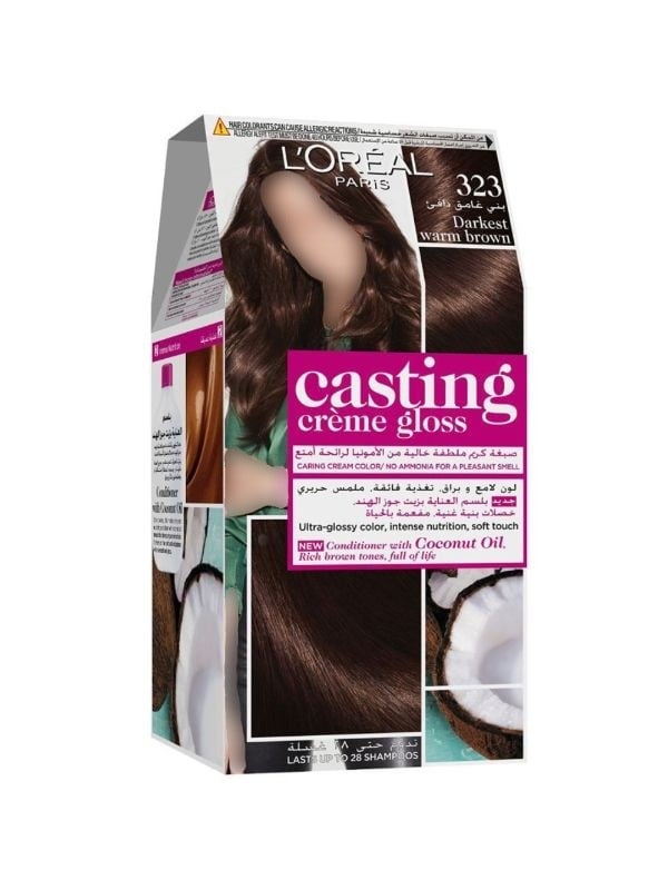 Dark Brown Hair Dye Ammonia Free Casting Crème Gloss L'Oreal Paris 323 1 Pack