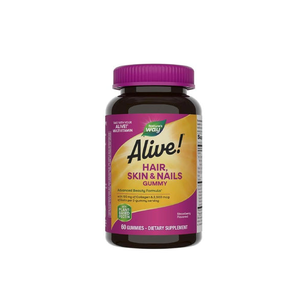 Best Multivitamin Gummies Hair Skin & Nails Biotin Collagen Nature's Way 60 Gummies