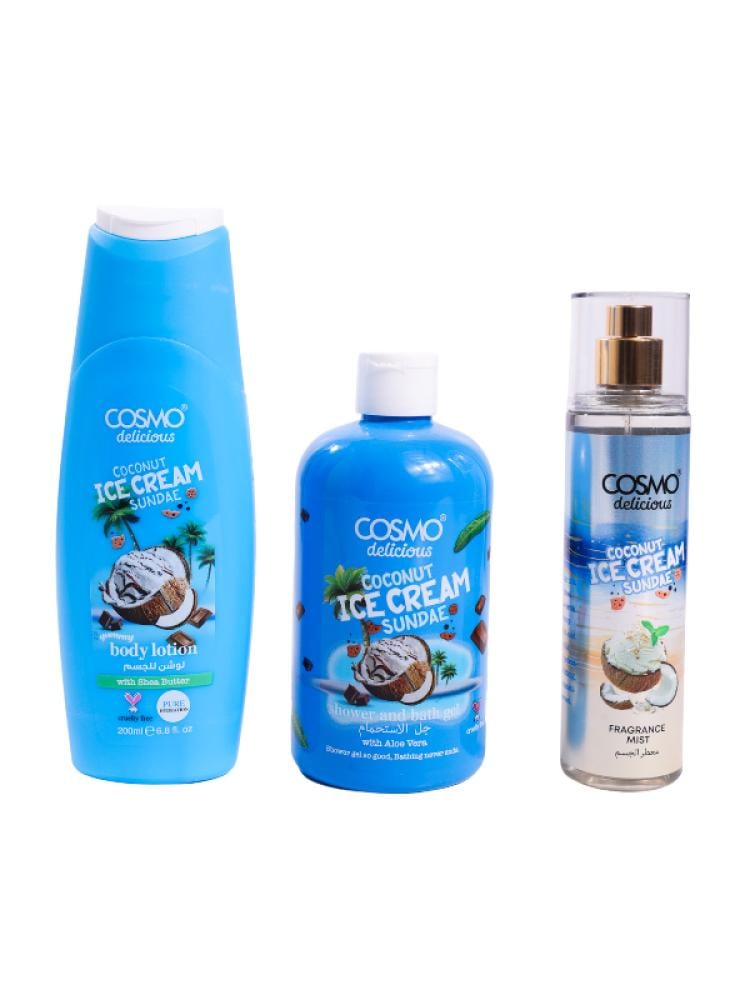 Cosmo Coconut Ice Cream Sundae Body Care Set - 3 Pieces