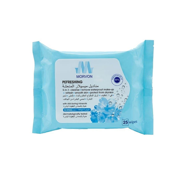 Micellar Water Makeup Remover Wipes for Dry Skin Morvon 25 Wipes
