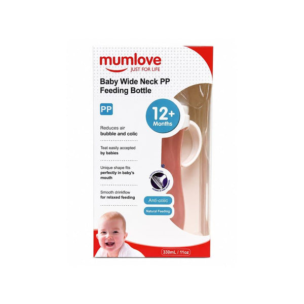 PP Baby Bottle with Handles 330ml for 12+ Months MumLove