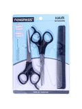 Salon System Professional Hair Scissors & Comb Set - 3 Pieces