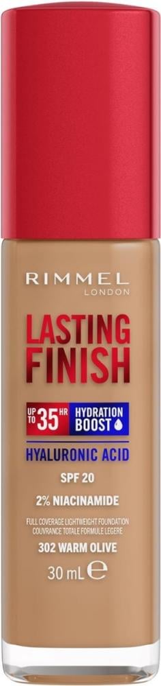 Long-Lasting Liquid Foundation Warm Olive 302 by Rimmel London 30ml