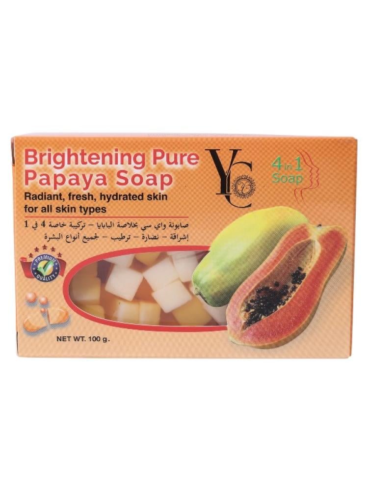 Pure Herbal Papaya Soap Brightening Bar with Glycerin YC 100g