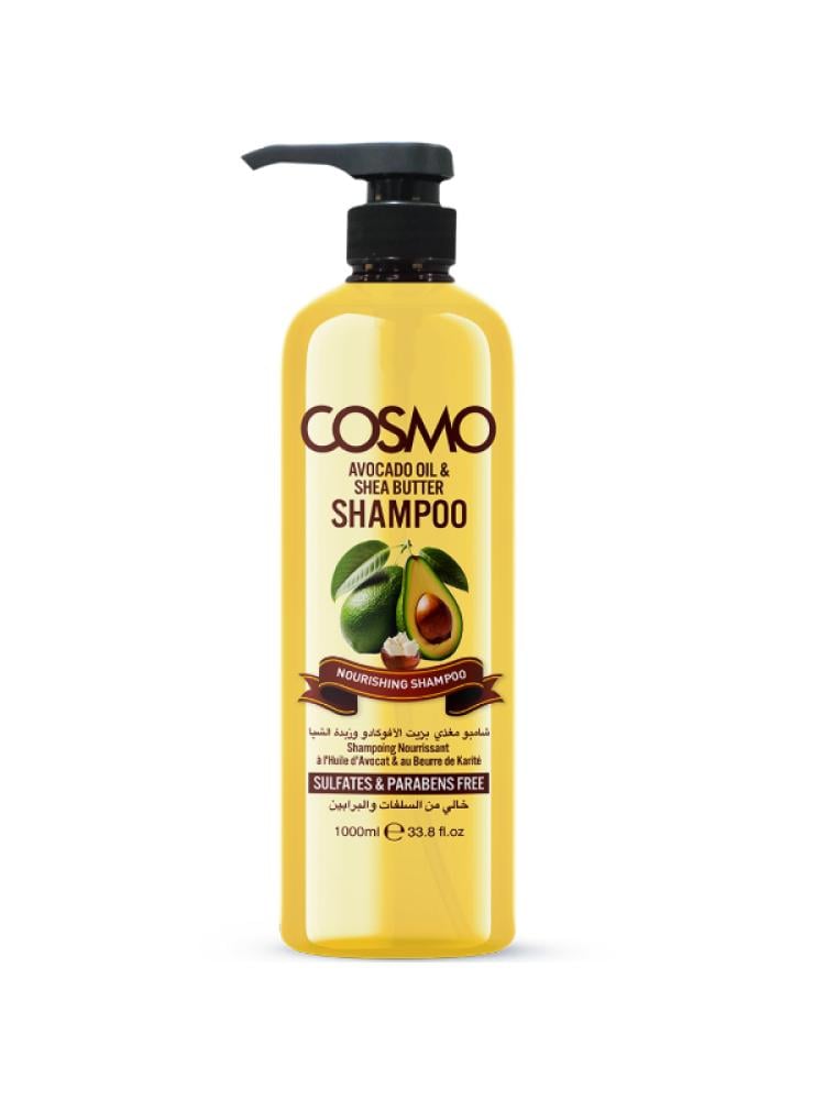 Cosmo Avocado Oil & Shea Butter Shampoo - For Dry Hair, 1000ml