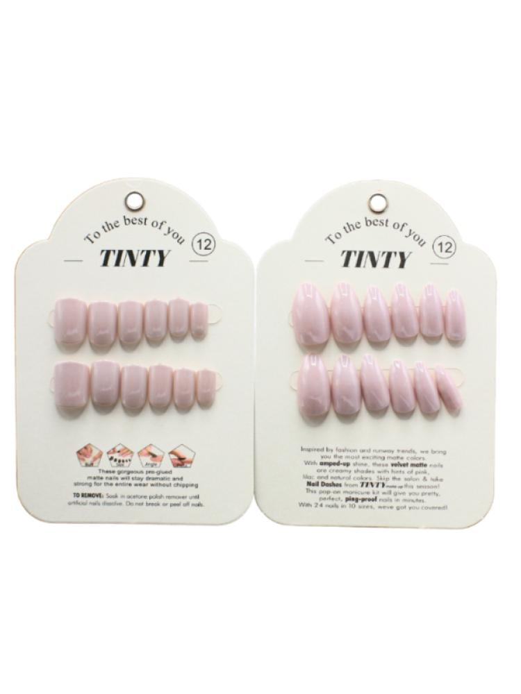 Instant Manicure Press On Nails 24 Pieces Elegant Design Tinty No.12
