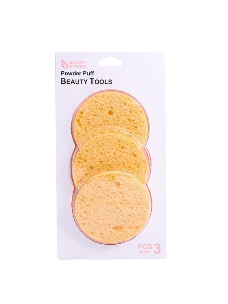 Beauty System Powder Sponges 3 Pieces Assorted Colors