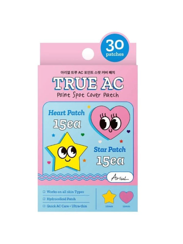 Hydrocolloid Pimple Patches Acne Coverage Heart Star Ariul 30 Patches