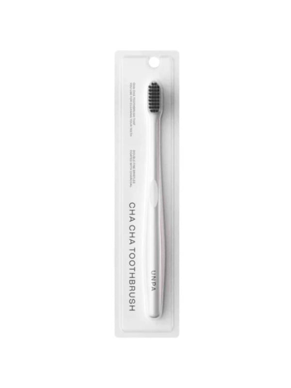 Bamboo Charcoal Toothbrush Soft Bristles Plaque Removal Onba Cha Cha White