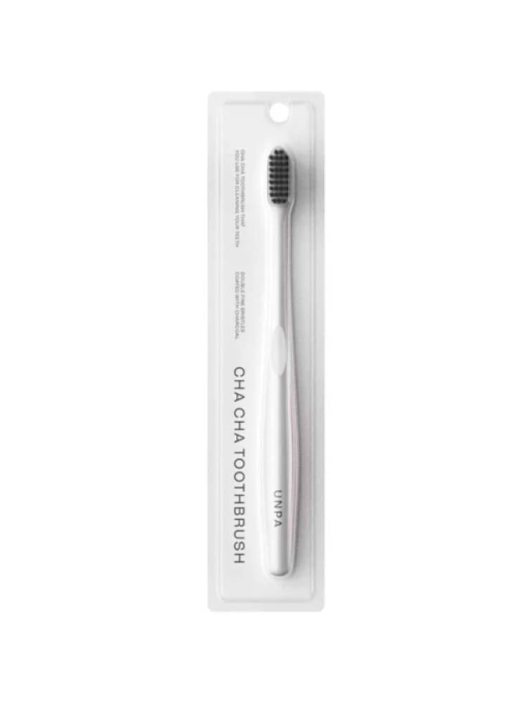 Bamboo Charcoal Toothbrush Soft Bristles Plaque Removal Onba Cha Cha White