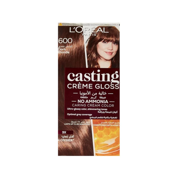 L'Oreal Paris Excellence Creme Ammonia-Free Hair Color, Dark Blonde 600, 182ml