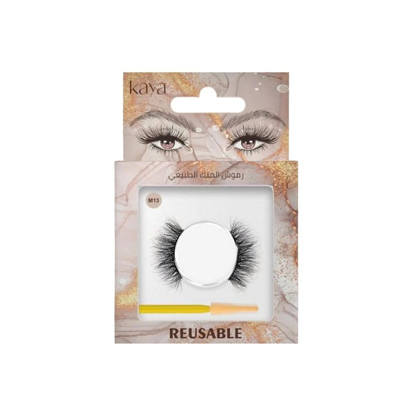 Kaya Natural Mink Eyelashes M13, 100% Siberian Mink Hair, Reusable