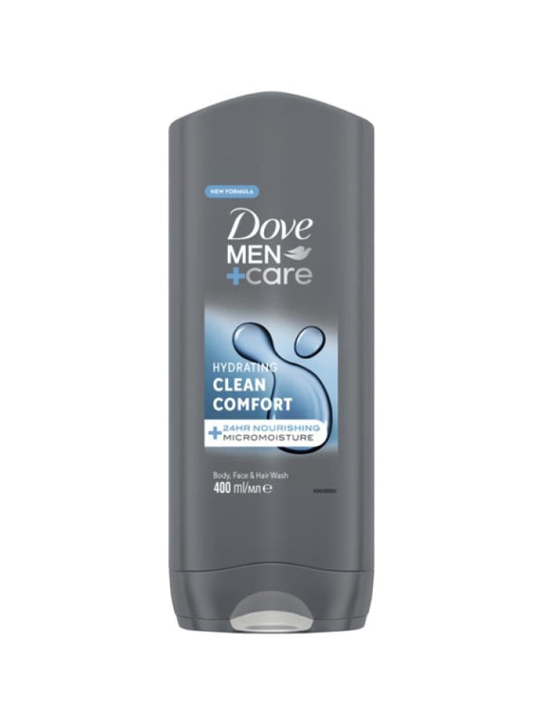 Dove Men Clean Comfort Body Face & Hair Wash - 400ml