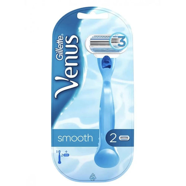 Venus Smooth Women's Razor + 2 Blade Refills Comfort Shave Gillette 1 Pack
