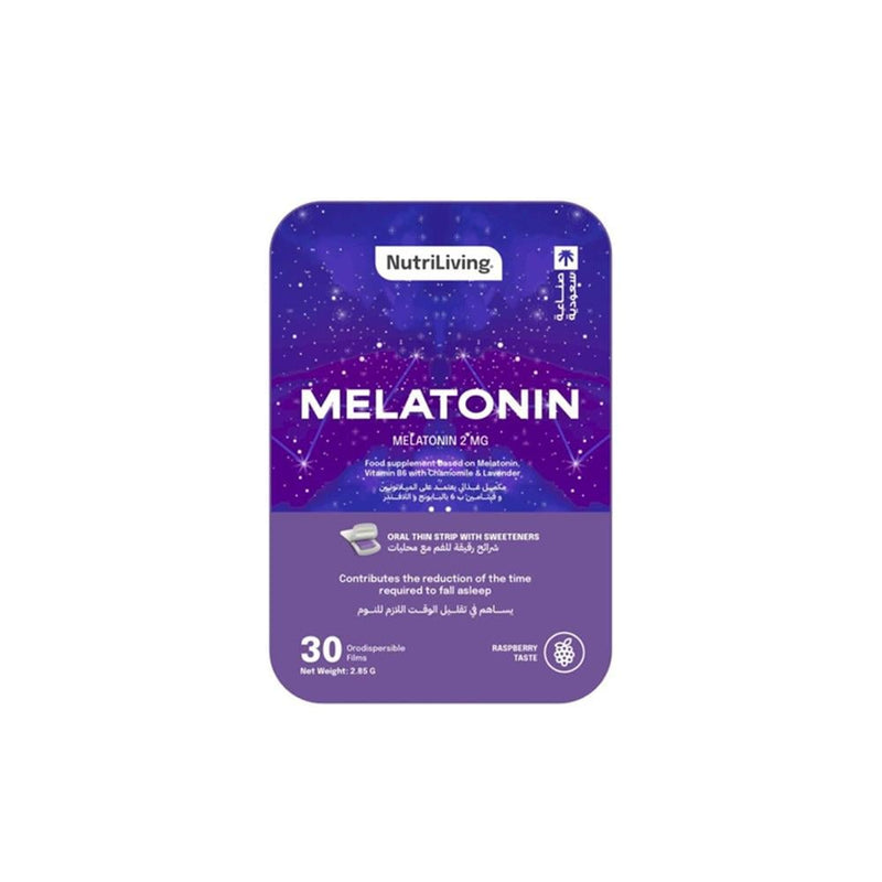 Melatonin Supplement Strips Natural Sleep Support Chamomile Lavender NutriLiving 30 Strips
