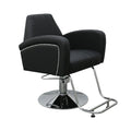Salon System Hair Styling Chair Black Faux Leather Chrome Base