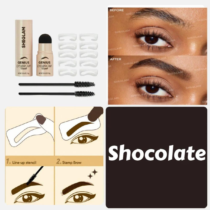 Sheglam Eyebrow Stamp and Stencil Kit, Waterproof, Chocolate