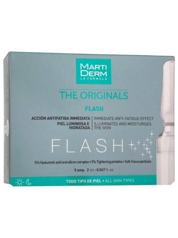 MartiDerm Flash Ampoules with Hyaluronic Acid & Silicon Complex - 5 x 2 ml