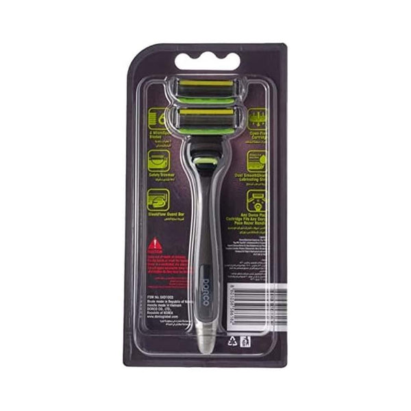 Best Razor for Men's Shaving 6-Blade Smooth Dorco Base 6 Pro 2 Blades