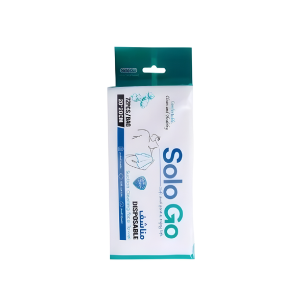 Solo Go Disposable Wipes, 20 x 20 cm, 72 Count, Multi-Purpose