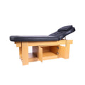 Salon System Black Synthetic Leather Massage Bed with Wooden Base