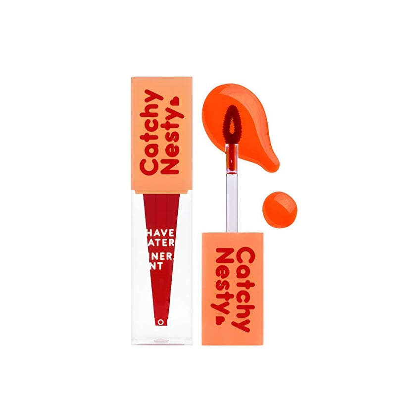 Catchy Nesty Water-Based Lip Tint, Coral, Moisturizing, Fruit Extract