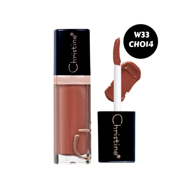 Christine Matte Liquid Lipstick, Shade W33 Velvet Finish, Long-Lasting