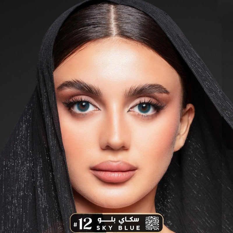 Blue Contact Lenses Monthly Sky Blue Cosmetic Elite 2pc