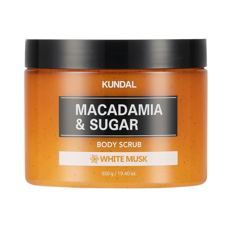 White Musk Macadamia & Sugar Body Scrub Exfoliating Kundal 550g