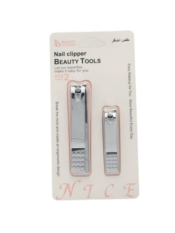 Salon System Nail Clipper Set - Silver - 2 Pieces