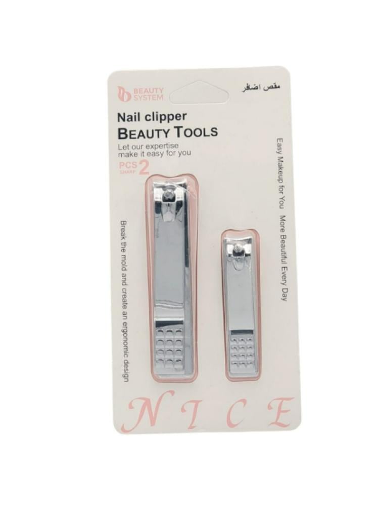 Salon System Nail Clipper Set - Silver - 2 Pieces